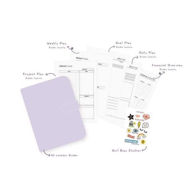 

Work Leather Binder Bundle Set Paper Stationery