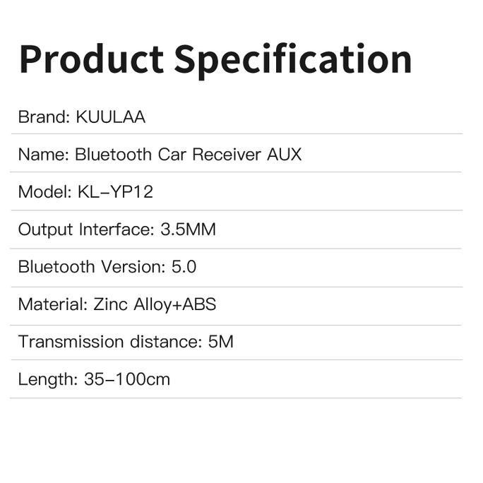 TERBARU - KUULAA KL-YP12 Bluetooth Car Receiver Aux A507