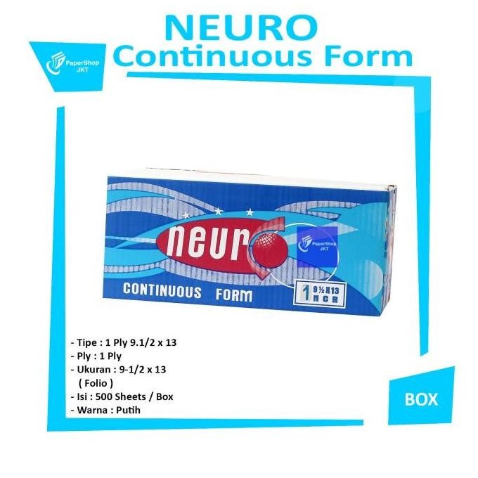 

BEBAS ONGKIR - NEURO - continous form 1 ply 9 1/2 x 13 ( folio ) ncr