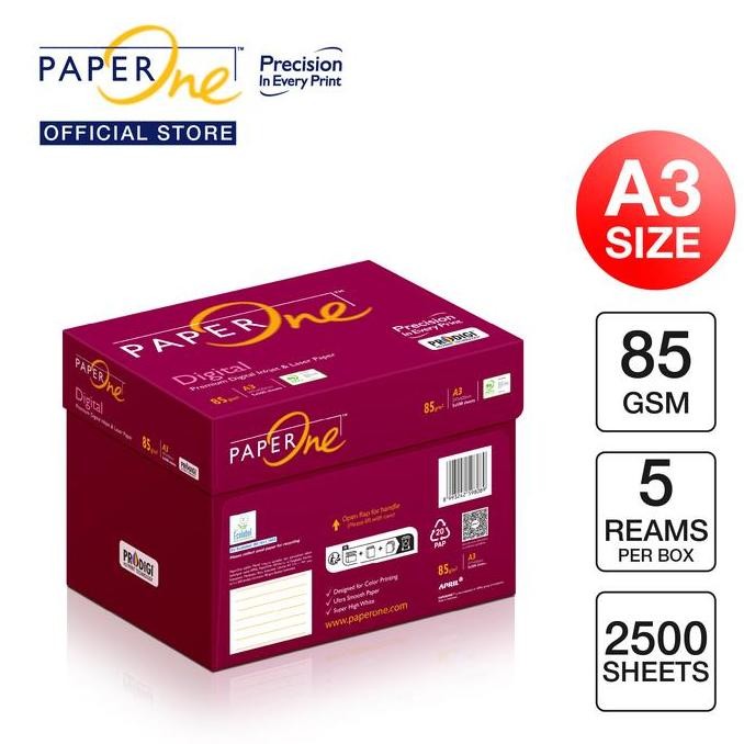 

BEBAS ONGKIR - PaperOne Kertas A3 85gr Digital 1 Box (2500 lembar) Kertas HVS