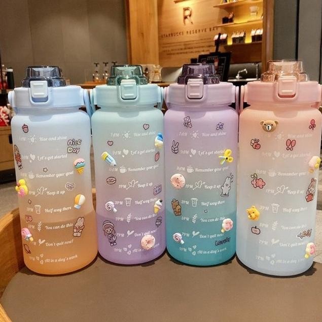 Botol Time Rainbow Botol Minum Viral 2 liter  Botol Minum kekinian Viral