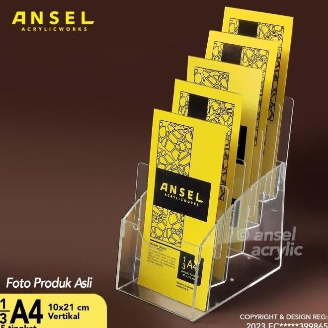 

NEW TEMPAT BROSUR AKRILIK 5 TINGKAT [ 1/3 A4 - A6 ] TIPE E 5 SUSUN