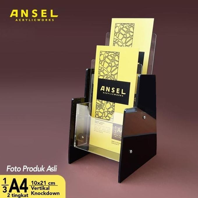 

NEW TEMPAT BROSUR AKRILIK /ACRYLIC FLYER TINGKAT - 1/3 A4 -TIPE C 2 SUSUN