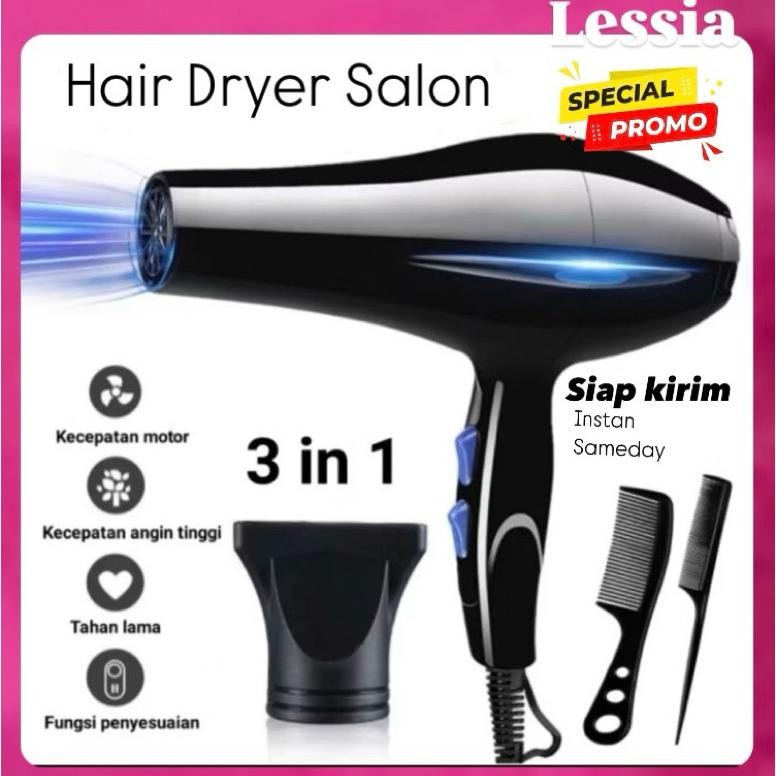 Terlaris Hair Dryer Low Watt Pengering Rambut Murah Premium Salon Hedrayer Professional 3 In 1 Sisir