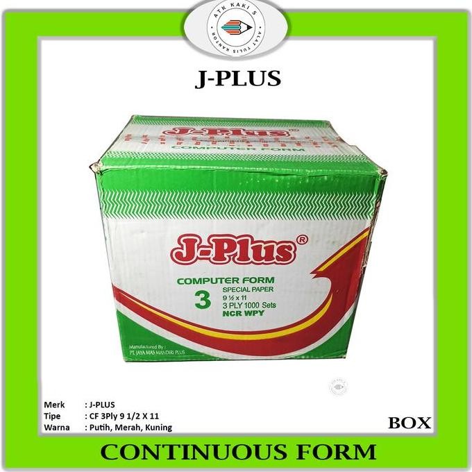 

BEBAS ONGKIR - Continous Form 91/2 x 11 3 Ply ( K3 Jplus ) NCR / Kertas Komputer