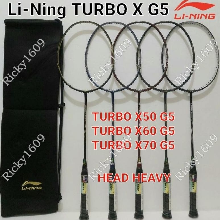 Raket Badminton Lining Turbo X50 G5 / Lining Turbo X60 G5 / Lining Turbo X70 G5 - Head Heavy - High 