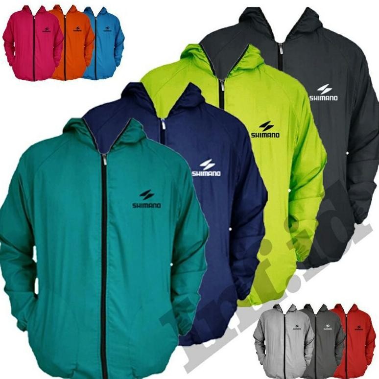jaket parasut sauna olahraga lari jogging bersepeda jumbo Shimano Nugi