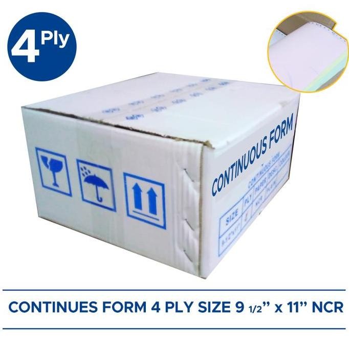 

BEBAS ONGKIR - Kertas Continues Form 4 Ply NCR 9 1/2 x 11 Inch Paper