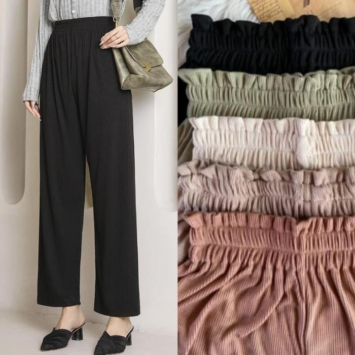 CELANA KULOT KNIT PREMIUM TEBAL / KULOT KNIT PREMIUM HIGHTWAIST