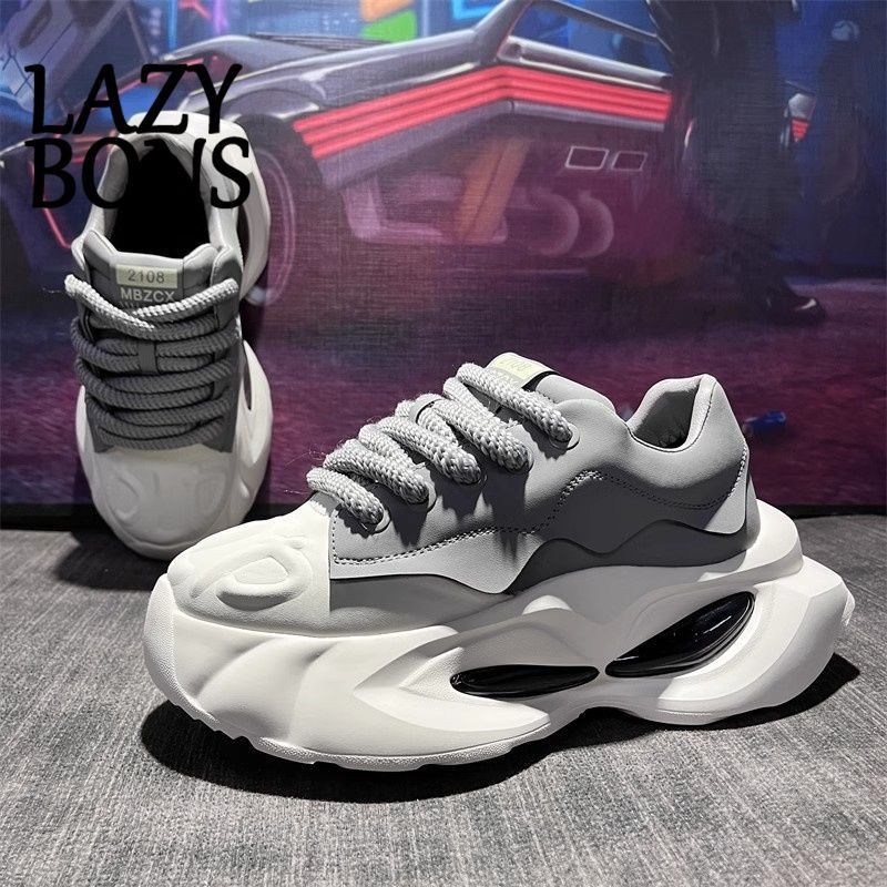 Sepatu Ayah Pria Sol Tebal Sepatu Sneakers Peninggi Ringan Sepatu Olahraga