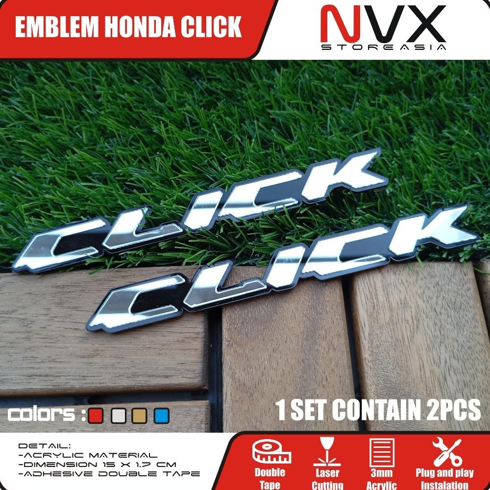 1 SET 2PCS Emblem Honda Click 125i 150i Stiker Logo Timbul Vario 125 New Old 160 150 Sticker 110 Kar