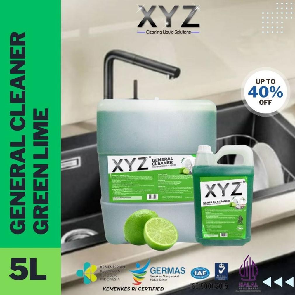 Terlaris Xyz General Cleaner Green Lime/ Dishwasing / Pembersih Umum 5L 20L