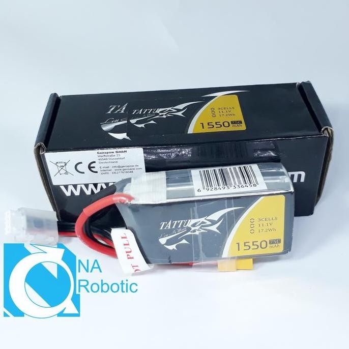 TERMURAH - Baterai Lipo Tattu 1550mah 3S 75C XT60 11.1V