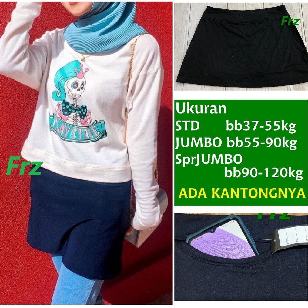 Rok Sport Luaran Leging Celana Ketat Size STD sampai Super JUMBO Ada Kantong MIni Skirt Bahan Halus 
