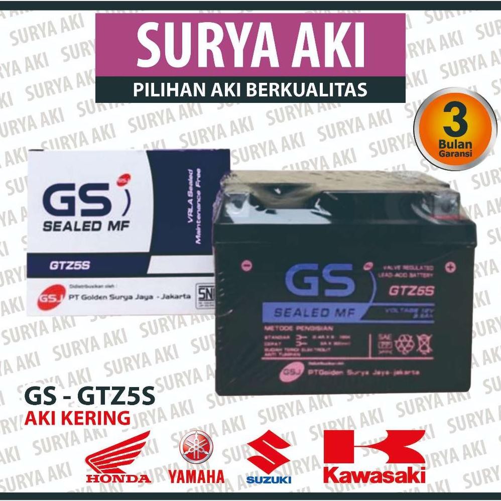 ''Terlaris" Aki Motor Gtzs Mf Aki Kering Motor Honda Beat Fi Supra X 12 Vario 110 Spacy Blade Revo N