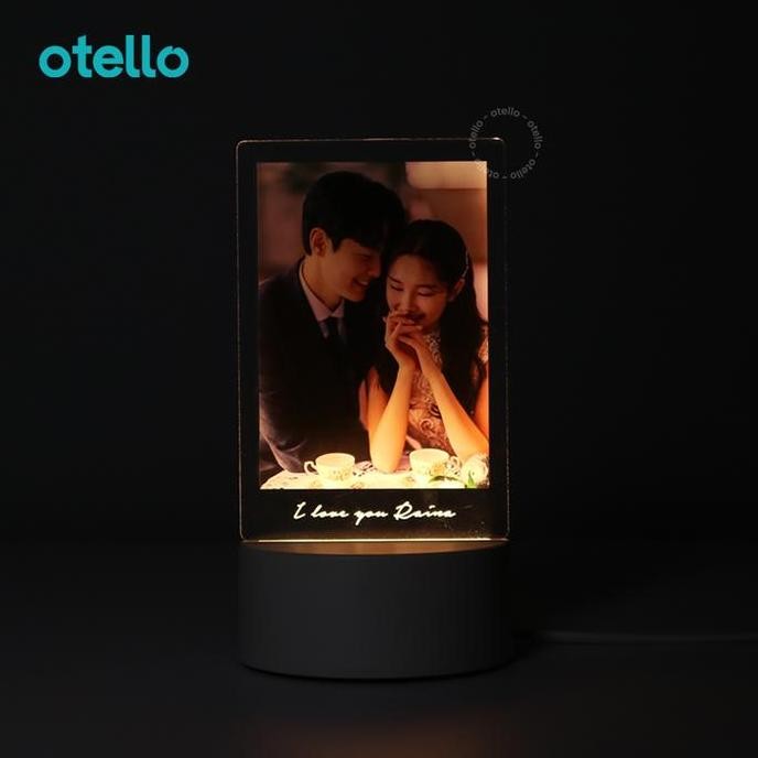 

Custom Acrylic Night Foto Words Portrait | Lampu Tidur LED Hadiah Unik