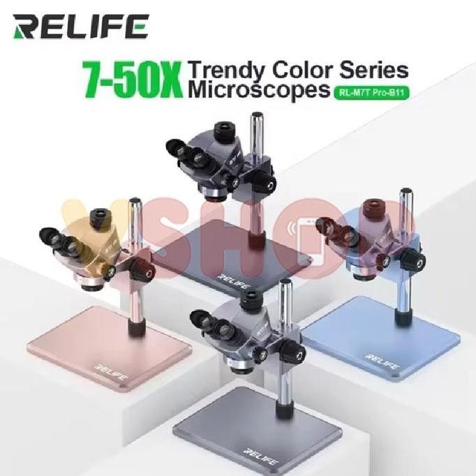 

MICROSCOPE TRINOCULAR - MIKROSKOP TRINOKULER 7-50X ZOOM RELIFE RL-M7T PRO-B11 + LAMPU LED