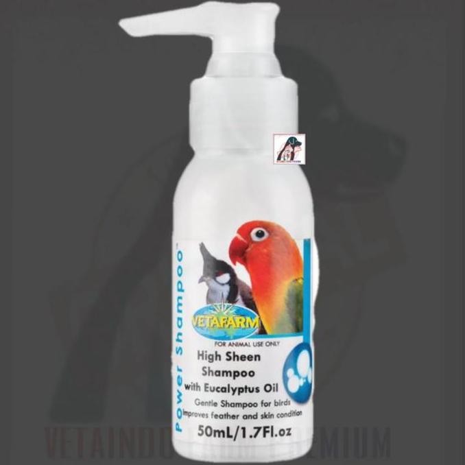 POWER SHAMPOO VETAFARM 50ML BURUNG MACAW PARROT KAKATUA SAMPOO IMPORT