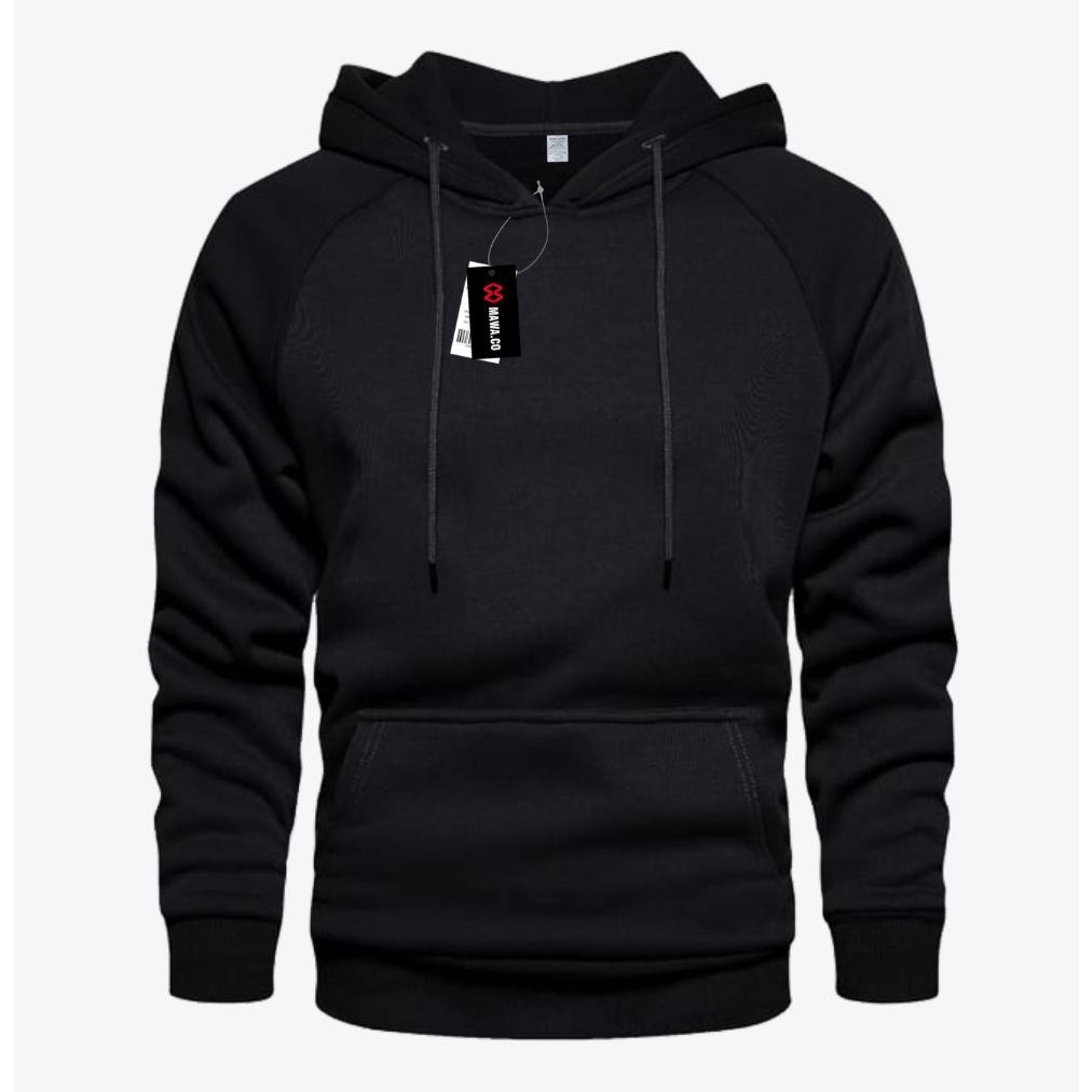 Mawa.Co - Hoodie Tebal Polos Hitam