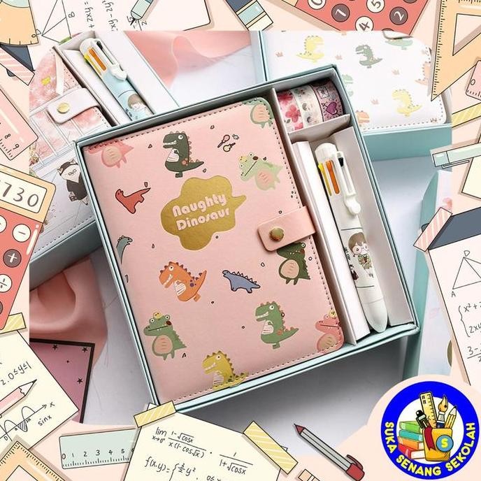 

3 In 1 Gift Set Notebook / Set Alat Tulis Notebook Pulpen Mekanik & Washi Tape AT0162