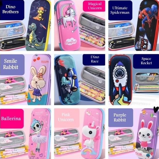 

Baru Kotak Pensil Anak 3D Timbul Motif Cewek Cowok Hardcase Tk Sd Model Unik Lucu