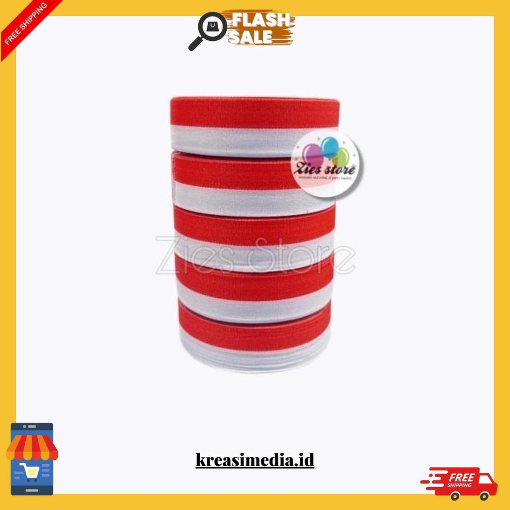 

1 Pack Isi 10 Pita Satin Merah Putih 1 Inch / Pita Merah Putih 2,5 Cm Termurah Banget