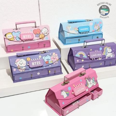 

BOS Kotak Pensil Karton+Kode Kunci/Tempat Pensil/ Pensil Case Code Pin