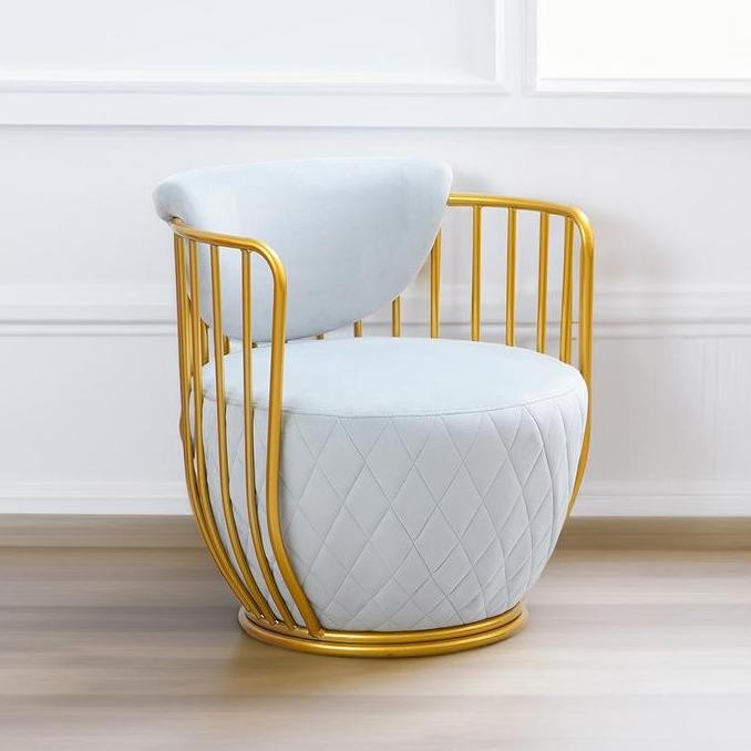 Informa Yorizo Kursi Lounge - Gold/Abu-Abu Aesthetic Chair Kursi Santai Serbaguna Kursi Tamu Rumah A
