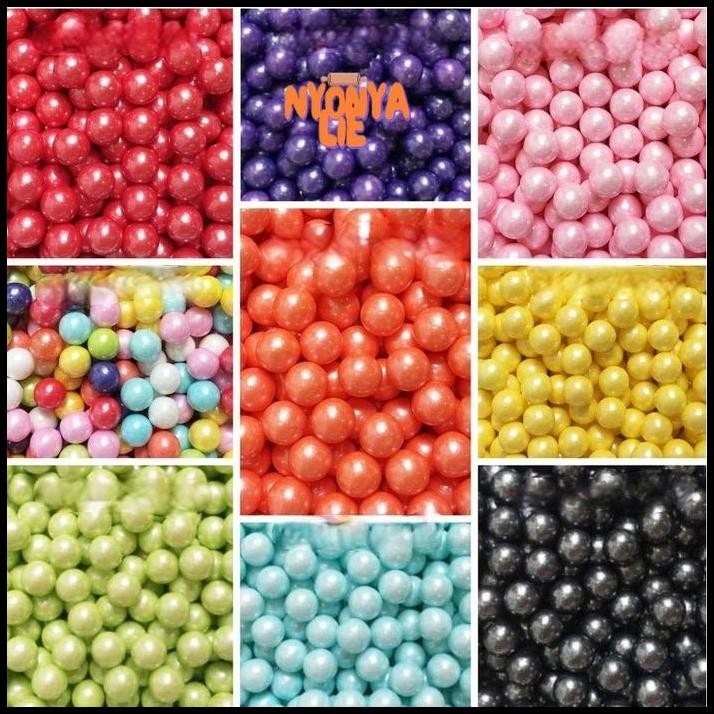 

S5006 Sugar SPRINKLE Edible Trimit Mutiara Bulat Warna Mix Hiasan Kue