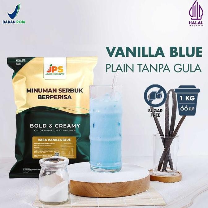 

baru jps bubuk minuman vanilla blue 1kg - powder rasa vanilla biru tanpa gula