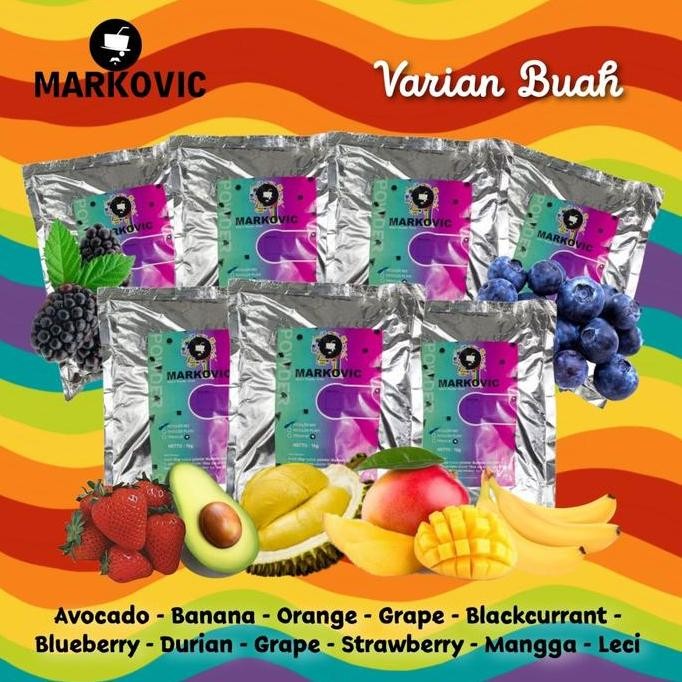 

baru markovic bubuk minuman buah mix 1kg - powder drink varian rasa buah