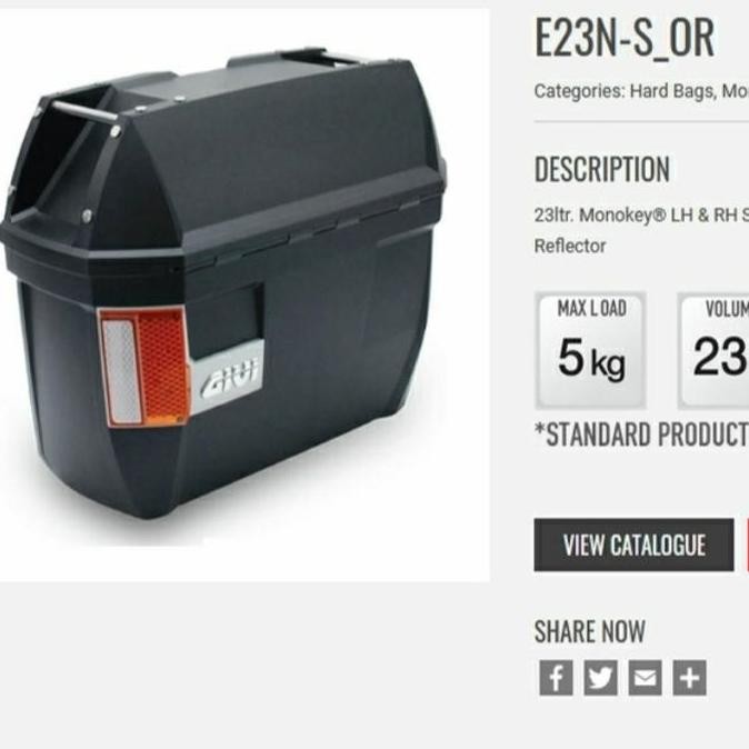 GIVI Box Motor Side Box GIVI E23N + Lampu Led Universal GIVI