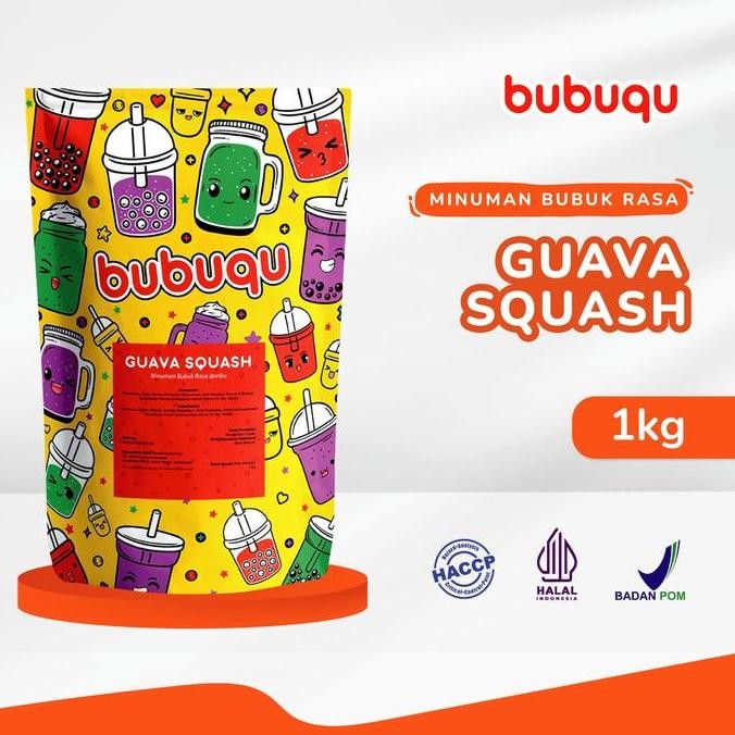 

baru bubuk minuman jambu biji bubuqu guava squash 1kg - powder drink segar & manis