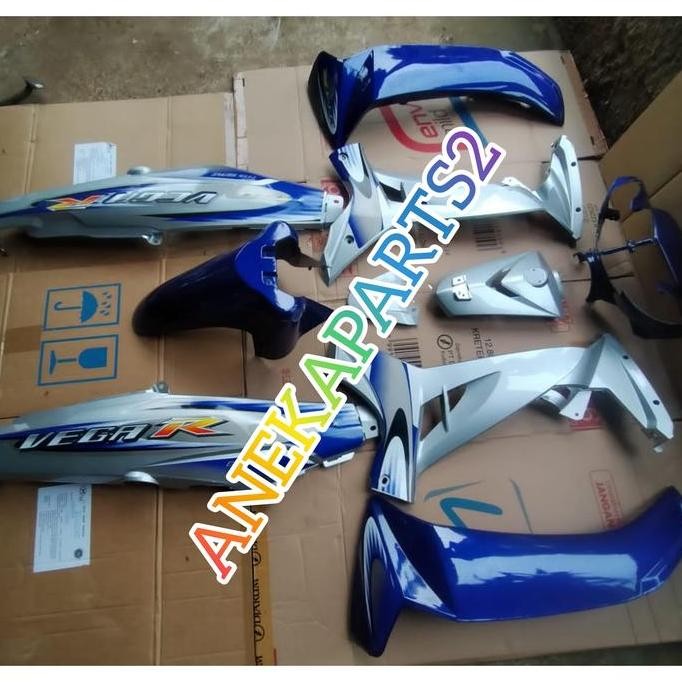 BODY HALUS FULL SET VEGA R NEW BIRU SILVER PLUS STRIPINGG