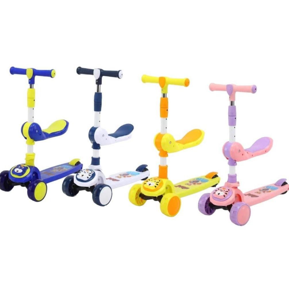 Mainan Anak Skuter Otoped Sepeda Duduk 3 Roda 2in1 M290 Scooter Anak Multifungsi Ada Musik Lagu Lamp