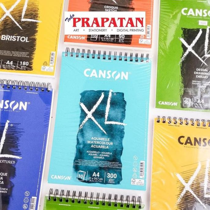 

TERMURAH - CANSON XL A4 Aquarelle MixMedia Croquis Bristol Dessin Noir