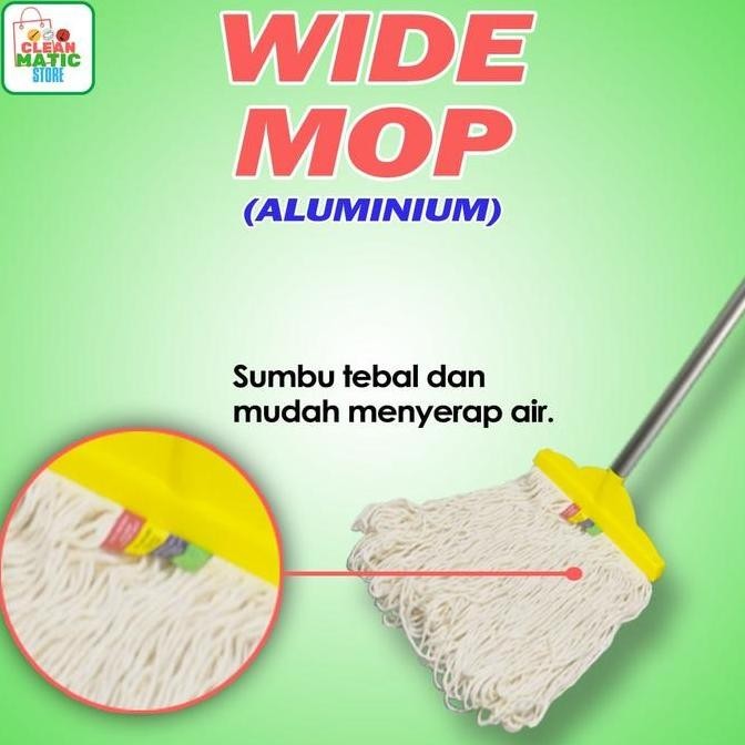 Wide Mop Aluminium ( Alat Pel Lebar Tongkat Aluminium )