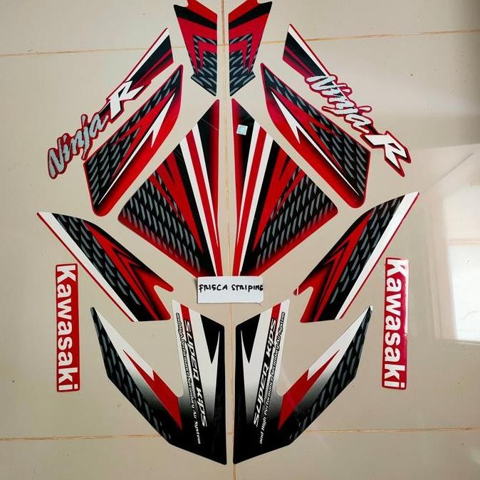 TERMURAH STRIPING STIKER NINJA R 2015 MERAH