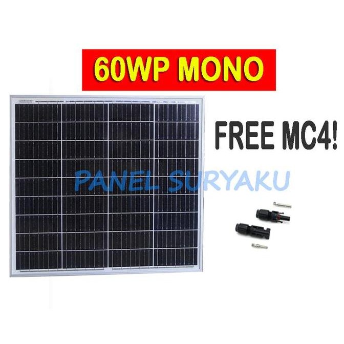 PANEL SURYA 60WP MONOCRYSTALLINE HARGA PROMO ORIGINAL DAN TERPERCAYA