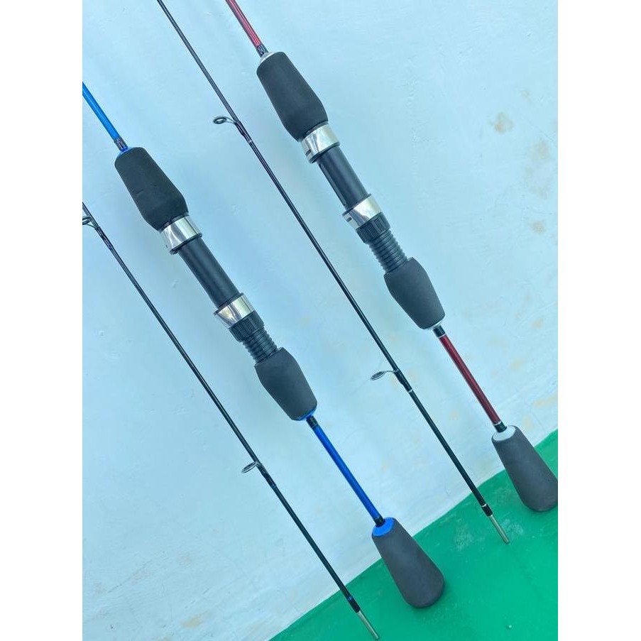 Joran Pancing Tsurikami Shisamo Ultralight 165Cm Dan 180Cm Sambung 2 Fiber Solid Cocok Buat Udang , 