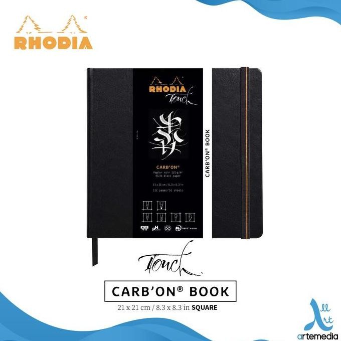 

TERLARIS - Buku Sketsa Rhodia Touch 21x21cm CarbOn Black Paper Sketchbook