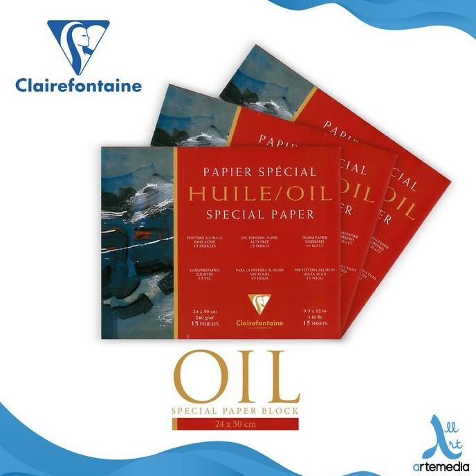 

TERMURAH - Kertas Gambar Clairefontaine Oil Paper 24x30cm Paper Block
