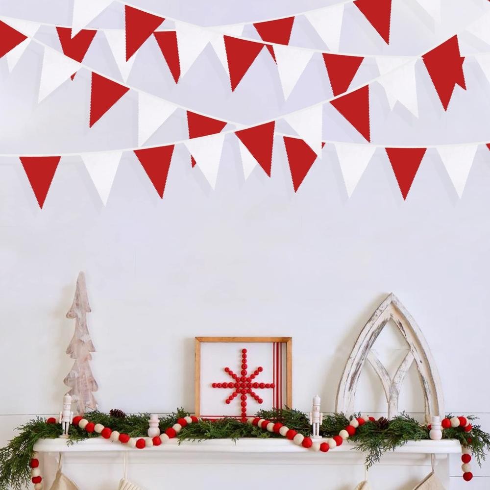 180Pcs Bendera Merah Putih Bendera Kain Segitiga Bunting Flag Bendera 17 Agustusan Bendera Indonesia