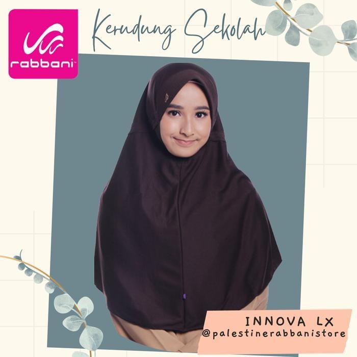 RHS Rabbani ASLI Model INNOVA LX Kerudung / Jilbab / Hijab Sekolah Warna Putih Hitam Abu Coklat Navy