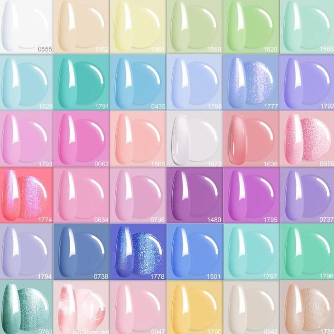 MODELONES 36 PCS GEL POLISH SET KUTEK GEL CAT KUKU PAKET NAIL ART BRHT NEON MACARON PUTIH HIJAU BIRU