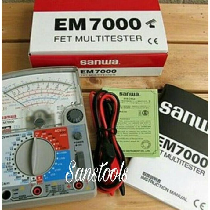 SANWA EM-7000 ANALOG MULTIMETER MULTITESTER MANUAL EM7000 ASLI
