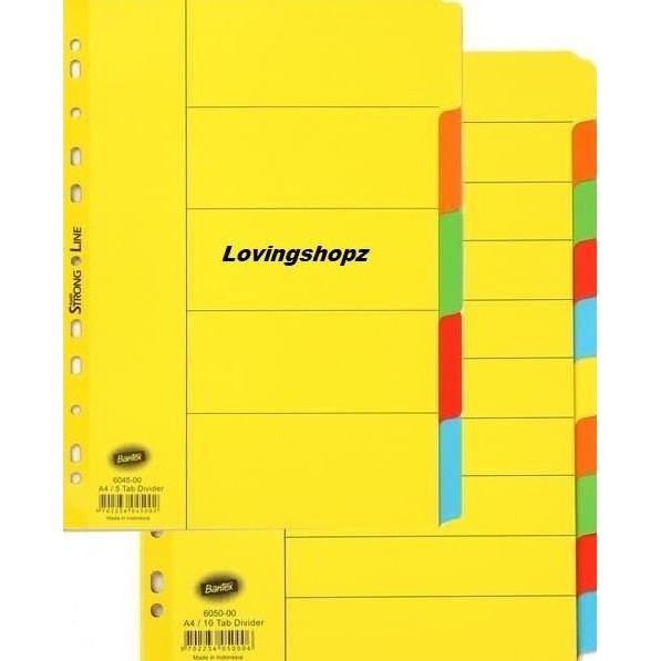 

New Pembatas Binder Karton, Tab Divider Bantex A4 6050 Stationery Alat Kantor Paper