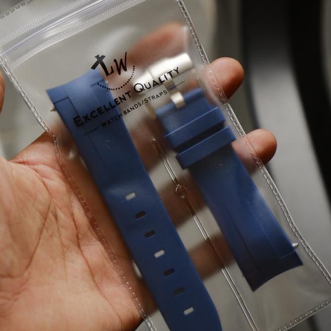 Baru Curved End Rubber strap seiko Samurai ,skx007 Srpd - biru