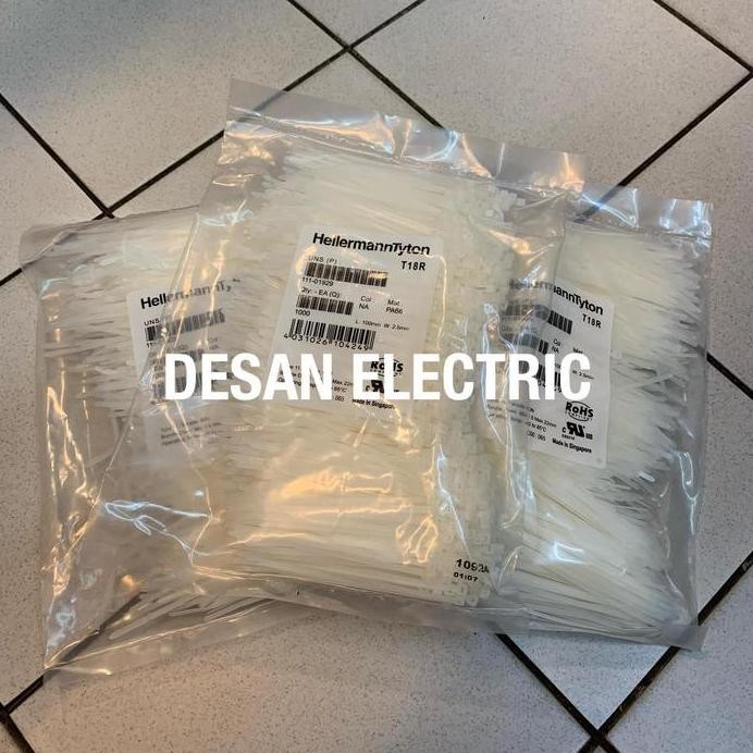 

New Kabel Ties Insulok HellermannTyton T18R 10CM Isi 1000pcs Putih & Hitam