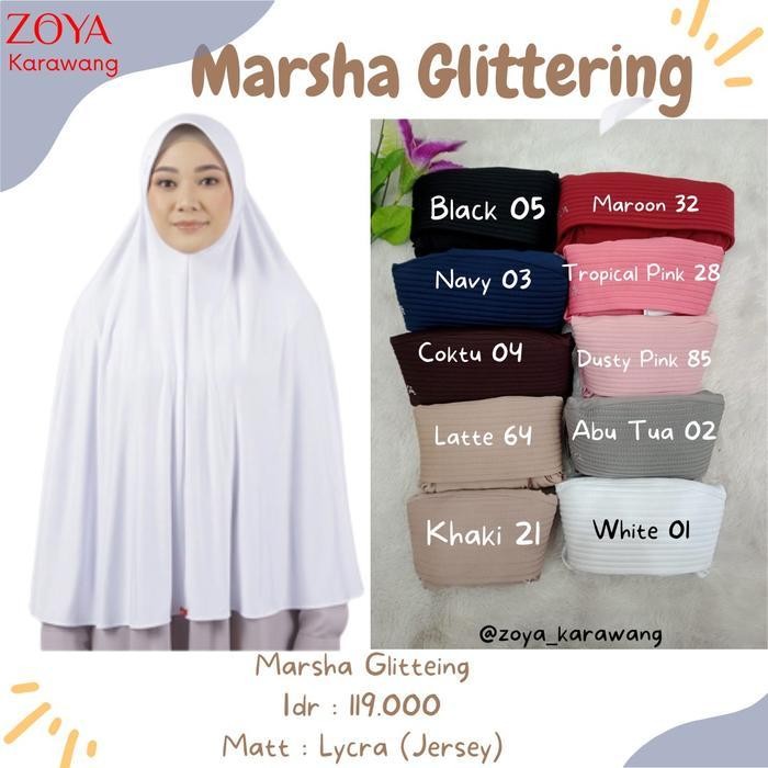 RHS Zoya Bergo Marsha Glittering Jumbo - Kerudung Hijab Instan Bergo Zoya Syar'i